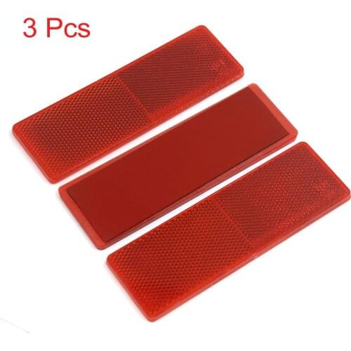 X Autohaux Automotive Truck Car Night Rear Bumper Mount Reflector Red Without Holes 3Pcs