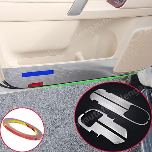 For Toyota Prado FJ150 2010-2020 Silver titanium Car Door Anti-Kick Anti-Dirty Guard protection Cover Trim Car Styling