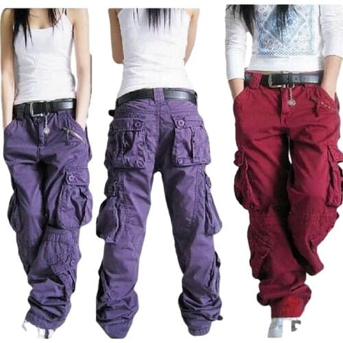 2021 Loose Trousers Baggy Cargo Pants For Women Overalls Multi-pocket Casual Pants Skateboard Pants Couple
