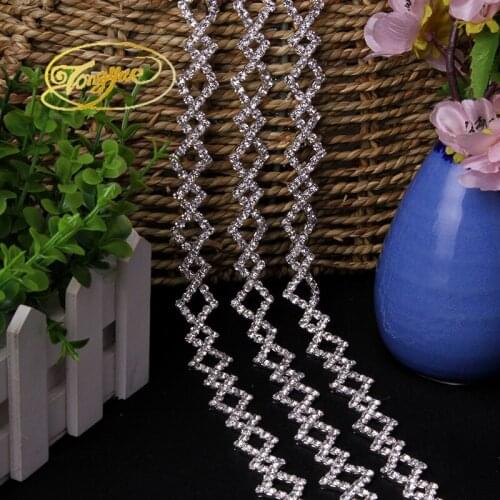 High Quality Sewing On Rhinestone Applique 3.2cmx2cm 1 Pcs Crystal Clear AB Color Wedding Evening Dress