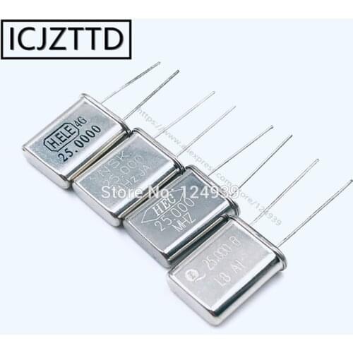 10PCS 49U 24.000MHZ 24.000M 24MHZ 24M 24.576MHZ 24.576M 24.576 25.000MHZ 25MHZ 25M 25.000M 2P HC-49U HC-49/U 11.35mmx4.65mm