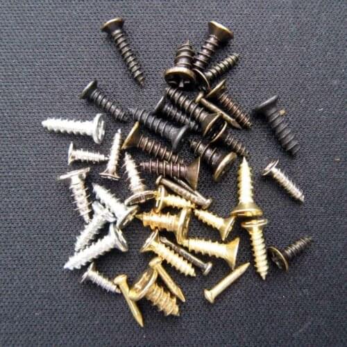 100PCS Mini 2x6mm 2x8mm 2.5x8mm 3x8mm Flat head screw Carpenters small screw Furniture wooden box hardware accessories