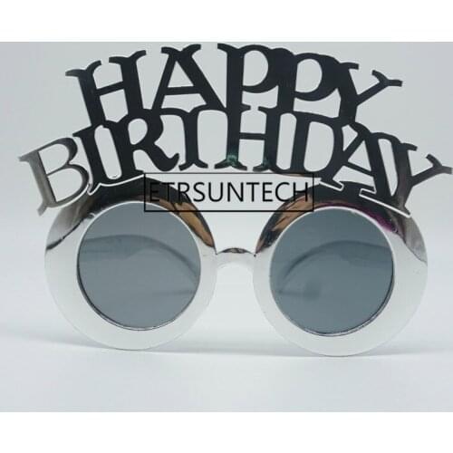 120pcs Metallic Happy Birthday Sunglasses Novelty Eyewear Photo Booth Props Party Accessory Favor Unisex