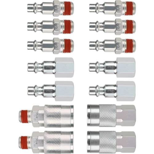 14 Pieces 1/4 Inch Npt Quick Connect Air Coupler And Plug Kit for Air Compressor Accessories Fittings