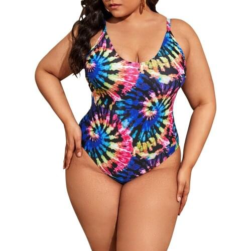 2021 New Bikini European and American Swimsuit Siamese plus Size Fat Colorful Swimsuit Women Plus Size Swimwear