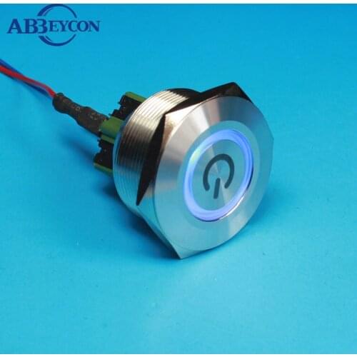 3006Z latching 30mm ring illumited push button switch anti vandal push button switch With power symbol waterproof switches 12V