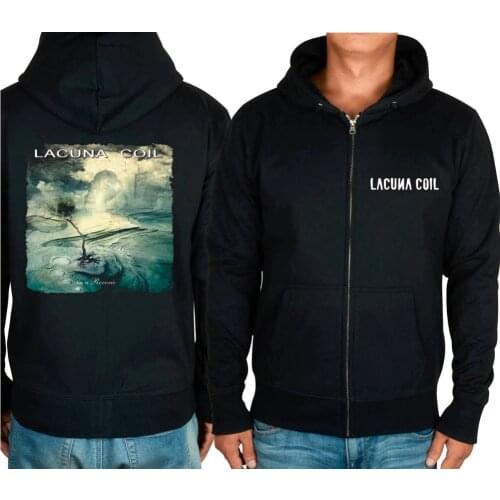 6 styles Zipper hoodies Lacuna Coil Band Rock winter warm jacket 3D band punk heavy metal sweatshirt Gothic fleece sudadera