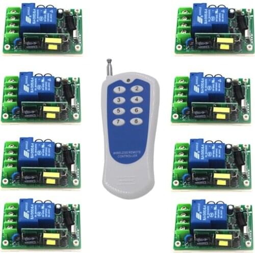 AC 85-250V 30A 8 Ch 315MHz 2 Modes Wireless Remote Control Switch 1000m Multifunction 5479