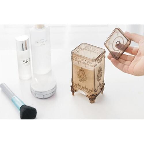 1PC Acrylic Cotton Swabs Sticks Box Holder Cosmetic Storage Box Makeup Organizer Case Portable Cotton Pads Container QA 030