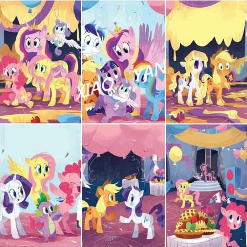 Diamond Painting 5D DIY My Little Pony Painted Line Cartoon Image Sticker Diamond Embroidery Handmade Decoration Disney