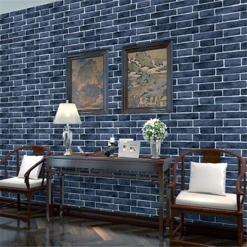 Beibehang Chinese style brick pattern nonwoven wallpaper home decoration living room hotel clothing store background wall paper