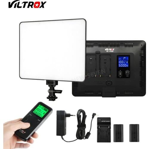 Viltrox VL-200 Wireless Remote LED Video Studio Light Lamp Slim Bi-Color Dimmable +AC Adapter+battery charger for camera photo
