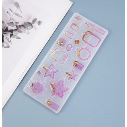 Bohemia Irregular Lace Drop Earring Epoxy Mold Star Snowflake Starfish Pendant Resin Silicone Mold Women Jewelry Accessories