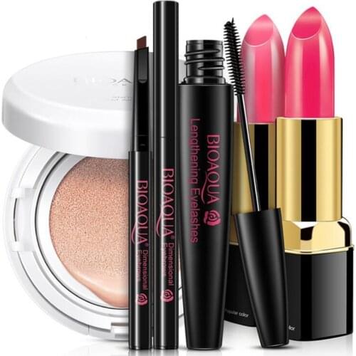 Brand Gift Box makeup set,Fashion cosmetics kit,Anti-wrinkle Concealer,WaterProof Mascara,East to wear Lipstick,Natural Eyebrow