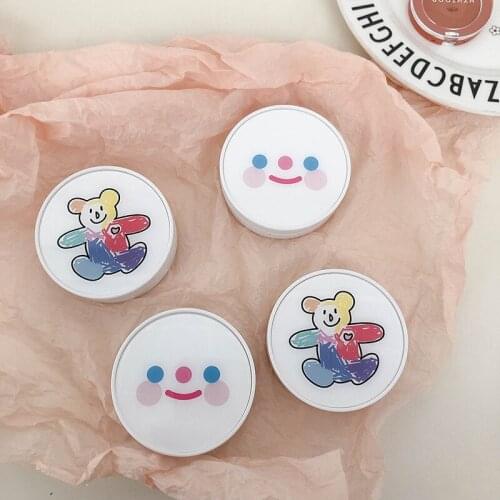 Cute cloud smiley bear Contact Lens Case with Mirror Women Colored Contact Lenses Box Eyes Contact Lens Container