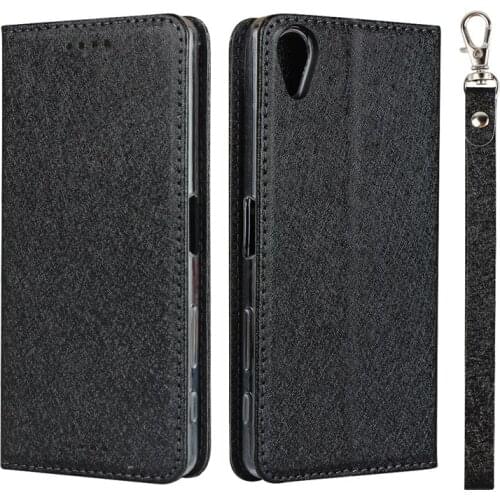 Silk Pattern PU Leather Case For Sony Xperia X Performance Flip Stand Wallet Cover Card Pockets Lanyard cases