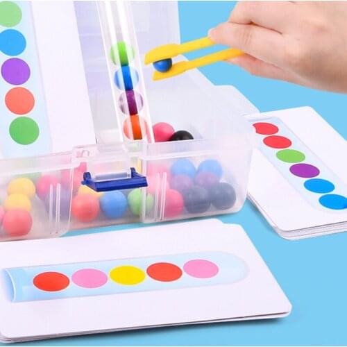 Children Logic Teaching Educational Training Game Toy Clip Beads Test Tube Toy Concentration Fine Motor Montessori For Kids