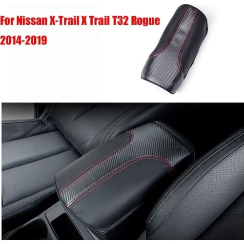 For Nissan X-Trail X Trail T32 Rogue 2014-2019 Car styling accessories Central armrest box decorative leather cover protective