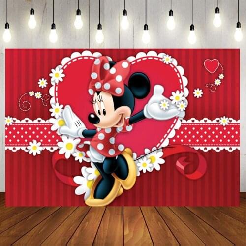 Birthday Photozone Custom Background Disney Party Backdrops Childrens Decoration Mickey Mouse Decorations Minnie Wedding Wall