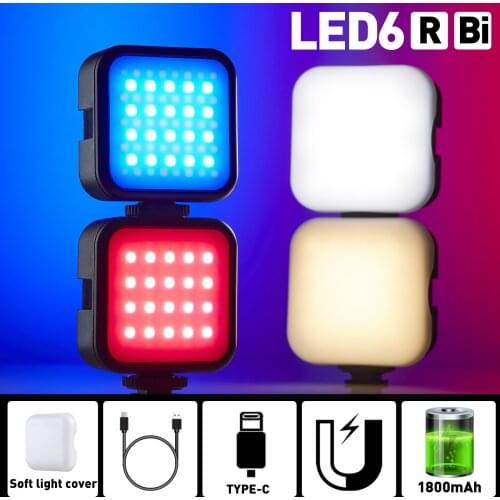 Godox LED 6R RGB LED Video Camera Light 1800mAh Li-ion Battery 13 FX Effects for youtube Vlog Light PK Ulanzi VL49 LED Lighting