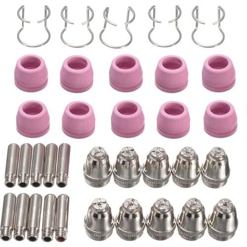 Hot 35Pcs Air Plasma Cutter Torch AG60 Contact Tips AG-60/SG55/WSD60 Consumable Accessories Kit