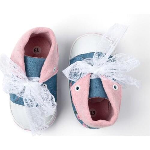 White Lace Bow Tie Cotton Flat Baby Shoes Toddler Boy Girl Shoes First Walkers for Newborn Baby 0-12 Months