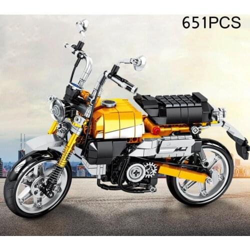 Simulation Technical moc building block assemble model japan honda monkey mini motorcycle bricks toys collection for gifts