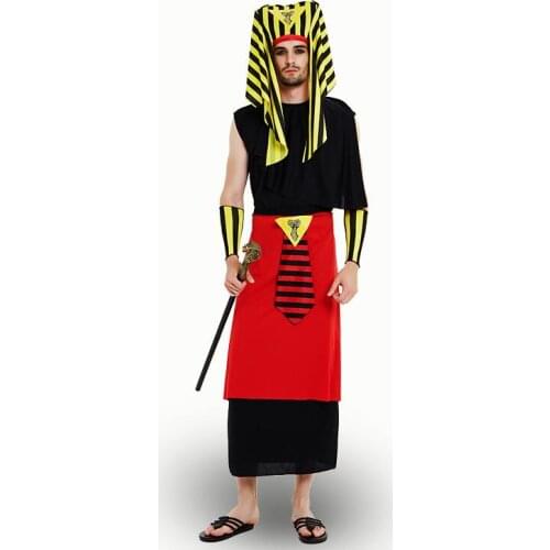 Egypt Pharaoh Costumes For Halloween Party Adults Clothing Egyptian Pharaoh King Men Purim Fancy Dress