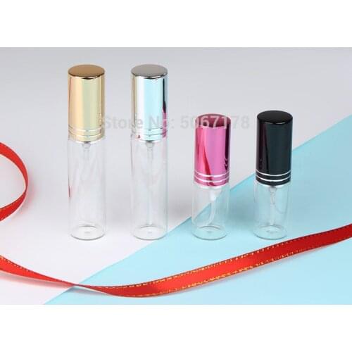 20/50pcs 5ml 10ml Refillable Mini Perfume Spray Bottle Aluminum Spray Atomizer Empty Travel Cosmetic Container Perfume Bottle