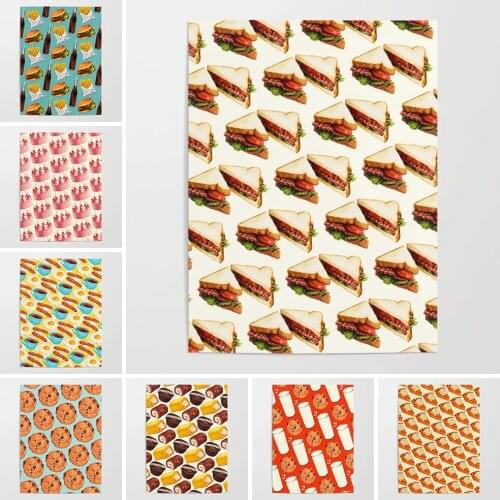 Home Decor Burger Set Canvas Coke Prints Painting Food Poster Wall Modern Art Modular Pictures For Bedside Background Framework