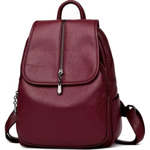 2019 New Women Vintage Backpacks High Quality Leather Backpacks For Teenage Girls Sac A Main Female School Shoulder Bags A2-05