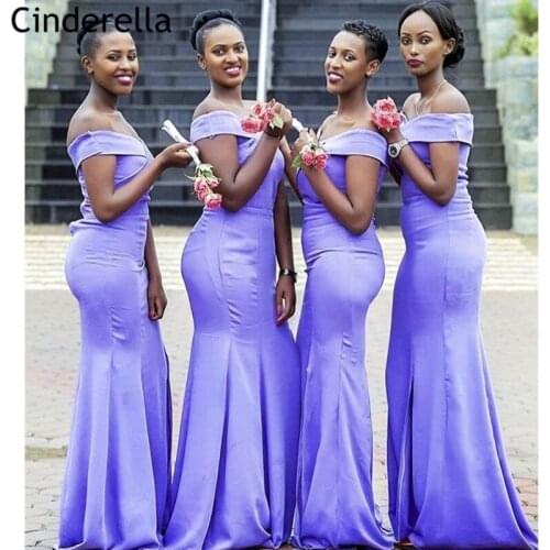 Bridesmaid Dresses Fashion V-Neck Off The Shoulder Spandex Satin Zipper Back Mermaid Bridesmaid Dresses Wedding Party Dresses