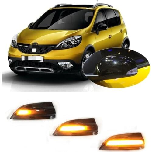 Fit for Renault Scenic Grand Scenic 3 MKIII MK3 JZ Smoked Black Dynamic Blinker Indicator Mirror Turn Light Signal Accessories
