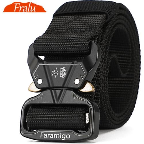FRALU NEW Tactical Belt, 3.8CM Wide Heavy Duty Military Style men belt Tactical Belts for men Marine Corps Canvas For Nylon Belt
