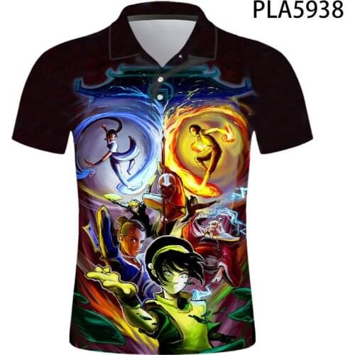 Polo Shirts Men Avata The Last Airbender Hunter Summer 3D Printed Fashion Streetwear Ropa De Hombre Harajuku Short Sleeve Ropa