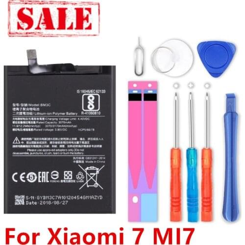 For Xiao Mi BM3C Replacement Battery For Xiaomi 7 MI7 Xiaomi7 Authentic Phone Batteries 3170mAh