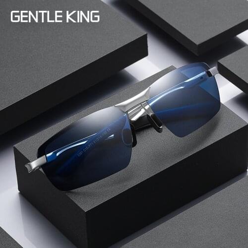 GENTLE KING Brand Design Fashion Aluminum Magnesium Sunglasses Men Polarized Driving Eyewear For Men UV400 Oculos