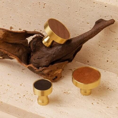 Light Luxury Brass Solid Single Hole Handle Dresser Drawer Knob Wardrobe Door Handle Furniture Pulls Hardware Accessories