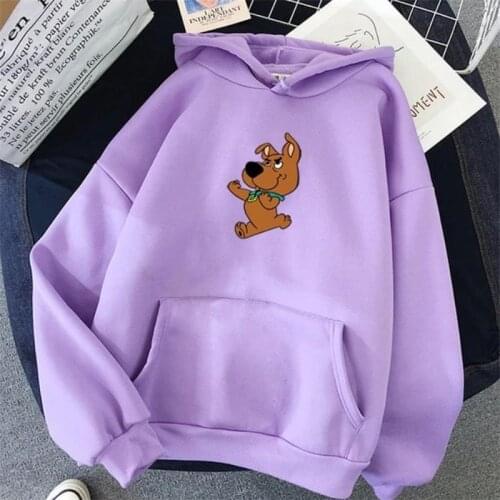 Women Cartoon Pattern Printed Hoodies Oversize Couple Autumn Winter Loose Warm Hooded Sweatshirt Men Plus Velet Pullover Hoody