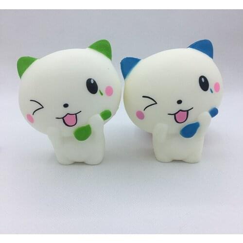 High Quality 11.5CM Jumbo Squishy Spoon cat Super Slow Rising Kawaii Catoon Phone Strap Pendant Bread Cake Toys wholesales