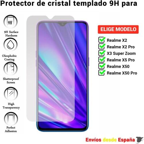 Screen Protector for Realme X2 X3 X5 X50 Pro Super Zoom. Clear tempered glass for movil. Choose model