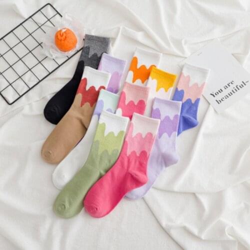 Women Happy Cotton Patchwork Streetwear Socks Colorful Cute Soft Autumn Winter Fashion Harajuku Girl Crew Socks 2020 New