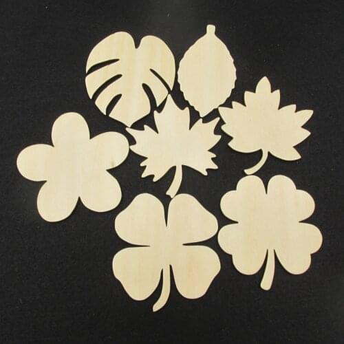 3 inch Height Wooden Leaf Flower Unfinished Blank Wood Cutouts For Wood DIY Crafts Party Painting Scrapbooking Art Decoration
