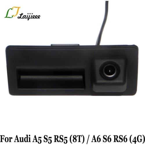 Car Trunk Handle Reverse Camera For Audi A5 S5 RS5 8T 2008~2016 / HD Rear view Parking Camera For Audi A6 S6 RS6 C7 4G 2012~2017