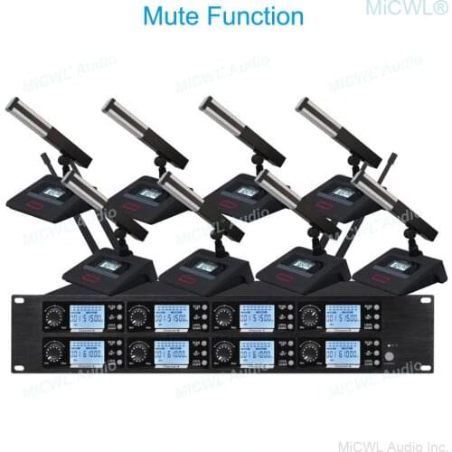MiCWL 360 ° Rotating Wireless Conference Microphone 8 Long Gooseneck Desktop Meeting Room System 6.35mm Output Balanced Mix Out
