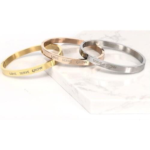 6MM Bangle Personalized Custom Message Bracelets Motivational Quote Rose Gold 3 Colors Laser Engraved Bracelet Gift