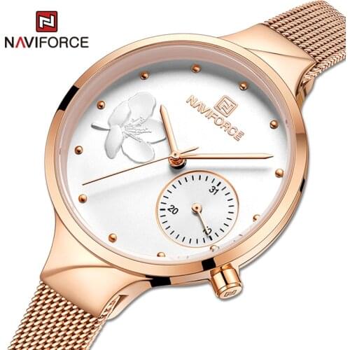 Direct Selling NAVIFORCE Best Selling Women’s Watches Waterproof Quartz Calendar Stainless Steel Multifunction Ladies Wristwatch