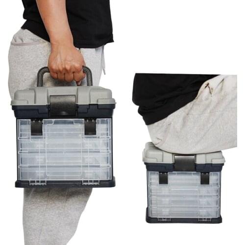 Portable Fishing Storage Case Tackle Box Plastic Waterproof equipment Fish Lure 4 layers Fishing Box Pesca Fishing Accessories