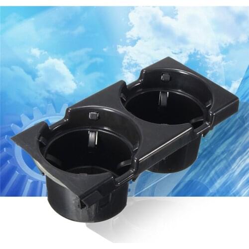 Black Double Hole Car Vehicle Front Center Console Storage Box Coin + Cup Holder For BMW E46 3SERIES 1999-2006