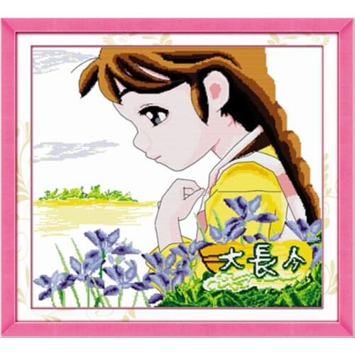 Dae Jang Geum cross stitch kit girl cartoon counted aida fabric 14ct 11ct hand embroidery DIY handmade needlework supplies bag